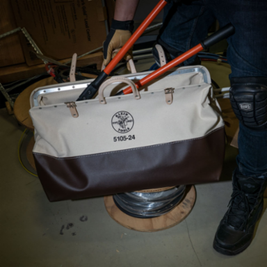 Heavy-Duty Canvas Tool Bag, 24 Inch, Moisture-Resistant Vinyl Bottom, 4 lbs