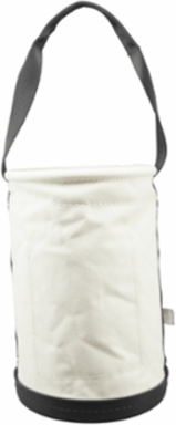 Straight-Wall Tool Bucket with 2 Inside Pockets, 14 Inch Height, 9 Inch Diameter, Canvas