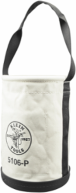 Straight-Wall Tool Bucket with 2 Inside Pockets, 14 Inch Height, 9 Inch Diameter, Canvas