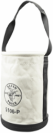Straight-Wall Tool Bucket with 2 Inside Pockets, 14 Inch Height, 9 Inch Diameter, Canvas