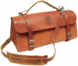 Deluxe Leather Tool Bag, 18 Inch, Extra-Heavy Leather, Brown