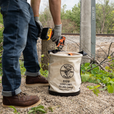 Heavy-Duty Canvas Bucket 12 Inch Diameter, 75 lb Load Rating