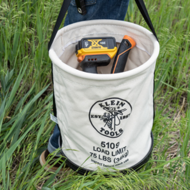 Heavy-Duty Canvas Bucket 12 Inch Diameter, 75 lb Load Rating