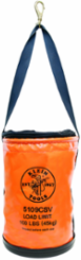 12 Inch Vinyl Utility Bucket, 100 lb Load Rating, Zipper Closure, Swivel Snap