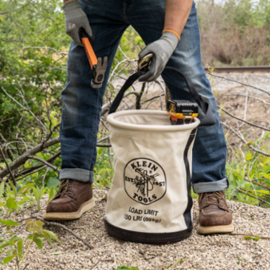 Heavy-Duty Canvas Bucket 12 Inch with 150 lb Load Rating & Drain Holes