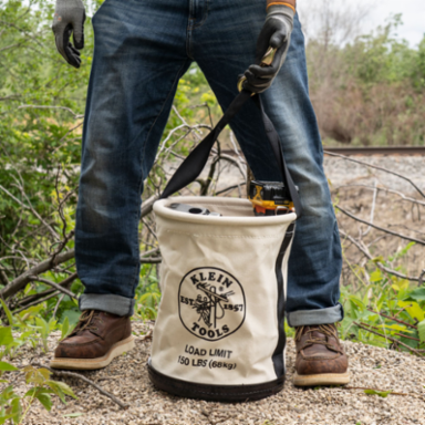 Heavy-Duty Canvas Bucket 12 Inch with 150 lb Load Rating & Drain Holes