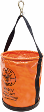 Utility Bucket, 12 Inch Diameter, 100 lb Load Rating, Vinyl with Swivel Snap Hook