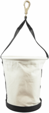 Tapered-Wall Canvas Bucket 13 Inch Height, 12 Inch Top Diameter, Swivel Snap Hook