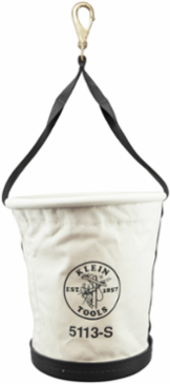 Tapered-Wall Canvas Bucket 13 Inch Height, 12 Inch Top Diameter, Swivel Snap Hook