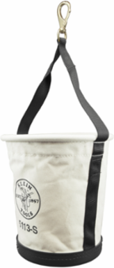 Tapered-Wall Canvas Bucket 13 Inch Height, 12 Inch Top Diameter, Swivel Snap Hook