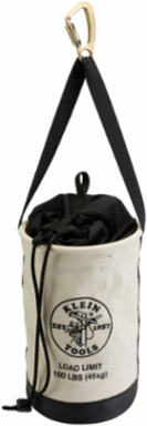Canvas Tool Bucket, 17 Inch, Load Rated 100 lbs, Drawstring Closure