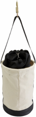 Canvas Tool Bucket, 17 Inch, Load Rated 100 lbs, Drawstring Closure