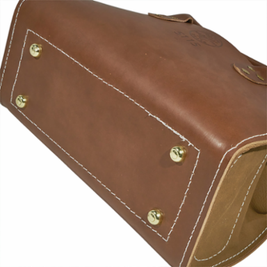 Leather Tote Bag 15 Inch x 6-1/2 Inch, Rugged Extra-Heavy Leather, 2 lbs