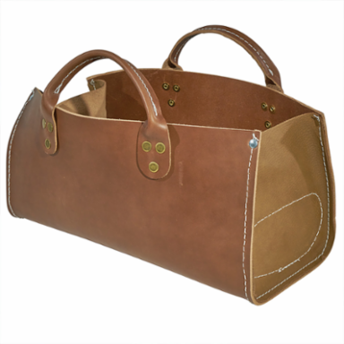 Leather Tote Bag 15 Inch x 6-1/2 Inch, Rugged Extra-Heavy Leather, 2 lbs