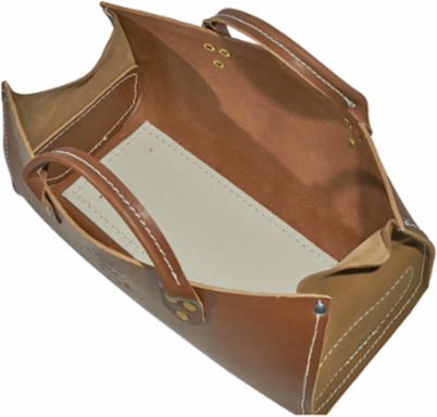 Leather Tote Bag 15 Inch x 6-1/2 Inch, Rugged Extra-Heavy Leather, 2 lbs