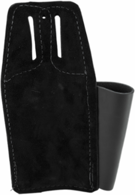 Black Leather Tool Pouch for Belts, 4 Pockets for 7 to 9 Inch Tools