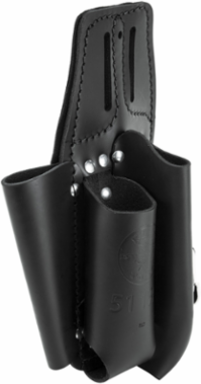 Black Leather Tool Pouch for Belts, 4 Pockets for 7 to 9 Inch Tools