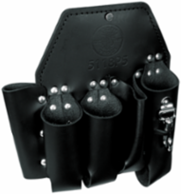 5 Pocket Leather Tool Pouch 10 Inch x 11 Inch, Durable with Belt Connection