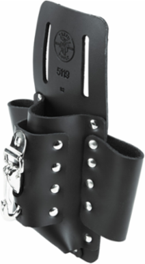 Leather Tool Pouch 4-Pocket 6-1/2 Inch x 8-1/2 Inch for Belts Up to 2 Inch