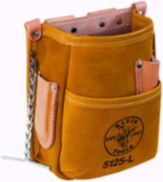 Leather Pocket Tool Pouch, 5 Pockets, Fits Belts up to 2-1/4 Inch