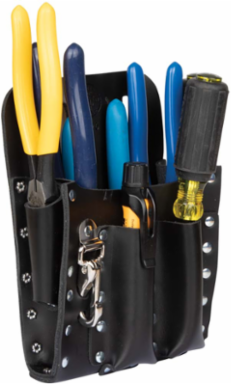 Leather Tool Pouch, 5-Pocket, 6 x 2 x 2 Inch, Fits Belts Up to 2 Inch