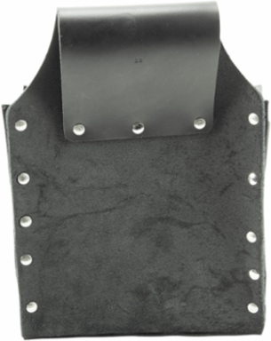 Leather Tool Pouch with 6 Pockets, Fits 2-1/2 Inch Belts, Black