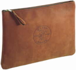 Leather Zipper Portfolio Bag 17 x 12 Inch, Brushed Cowhide, Durable Closure