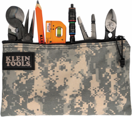 Camouflage Cordura Nylon Tool Pouch, 12-1/2 Inch, Zipper Closure