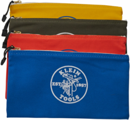 Canvas Tool Pouch Set, 4-Pack, 12.5 Inch x 7 Inch, Heavy-Duty with Zipper Closure