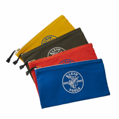 Canvas Tool Pouch Set, 4-Pack, 12.5 Inch x 7 Inch, Heavy-Duty with Zipper Closure
