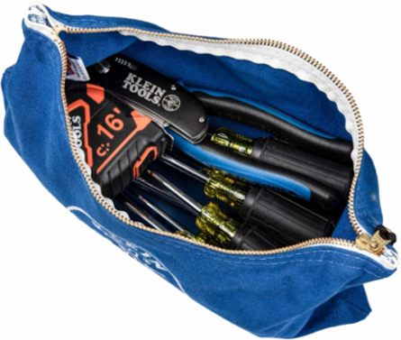 Canvas Tool Pouch Set, 4-Pack, 12.5 Inch x 7 Inch, Heavy-Duty with Zipper Closure