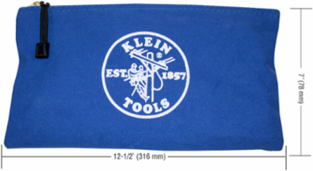 Canvas Tool Pouch Set, 4-Pack, 12.5 Inch x 7 Inch, Heavy-Duty with Zipper Closure