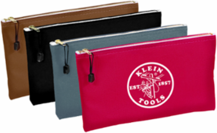 Canvas Tool Pouches Set, 4-Pack, 12.5" x 5" x 7", Water Resistant, Brass Zipper