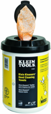 Klein Kleaners® Hand Cleaning Towels, 72-Count Bucket, 9" x 12" Towels