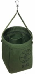 Canvas Tool Bucket, 8 Inch Height, 6.5 Inch Diameter, No. 10 Canvas, 2 Pockets