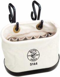 Canvas Bucket 15-Pocket Aerial Oval with Hooks, 10 Inch Height, 14 Inch Length