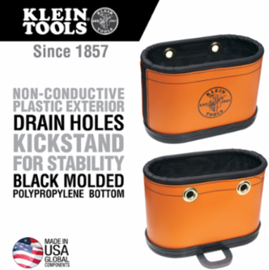 Hard-Body Tool Bucket, 15 Pocket, 10 Inch Height, 14 Inch Length, Orange