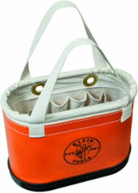 Hard-Body 14-Pocket Tool Bucket, 10 Inch Height, Orange/White