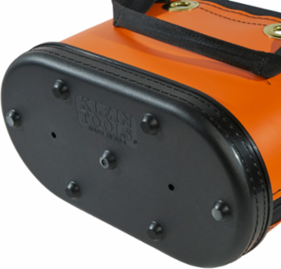 Hard-Body Oval Tool Bucket, 15 Pockets, 10 Inch Height, Orange/Black