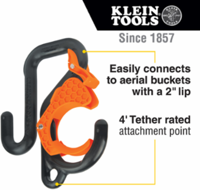 Utility Bucket Hook 2 Inch, 40 lb Capacity, Nylon, Locking Gate