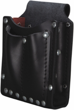 Leather Utility Pouch, 3-Pocket, 7 x 5.25 Inch, Fits 1 Inch Belts