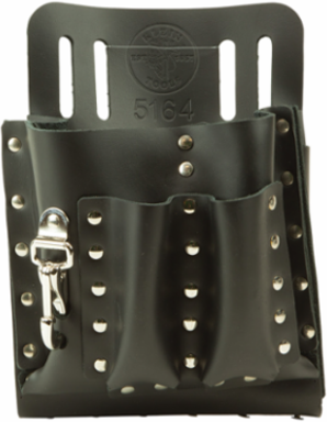 8-Pocket Leather Tool Pouch, 9.75 Inch Height, Slotted for 2 Inch Belts