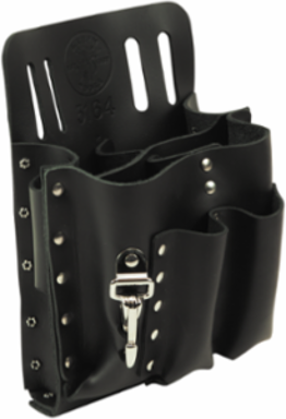 8-Pocket Leather Tool Pouch, 9.75 Inch Height, Slotted for 2 Inch Belts