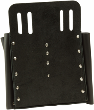 10 Pocket Leather Tool Pouch with Knife Snap, 2 Inch Belt Width, Black