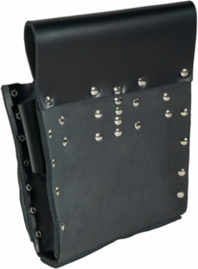 Leather 7-Pocket Tool Pouch for Belts up to 2-1/4 Inch, Black