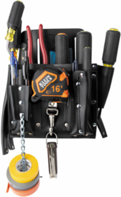 Leather Tool Pouch, 11-Pocket, Fits Belts Up to 2-3/4 Inch, 1.43 lbs