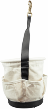 Heavy-Duty 12-Inch Tapered Wall Bucket with 4 Pockets, No. 4 Canvas