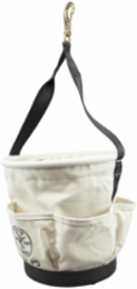 Heavy-Duty 12-Inch Tapered Wall Bucket with 4 Pockets, No. 4 Canvas