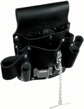 8-Pocket Leather Tool Pouch, Fits Belts up to 2.5 Inch, Moisture-Resistant