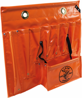 Small Aerial Apron, 8 Pockets, Water-Resistant Vinyl, High-Visibility Orange